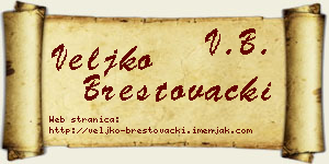 Veljko Brestovački vizit kartica